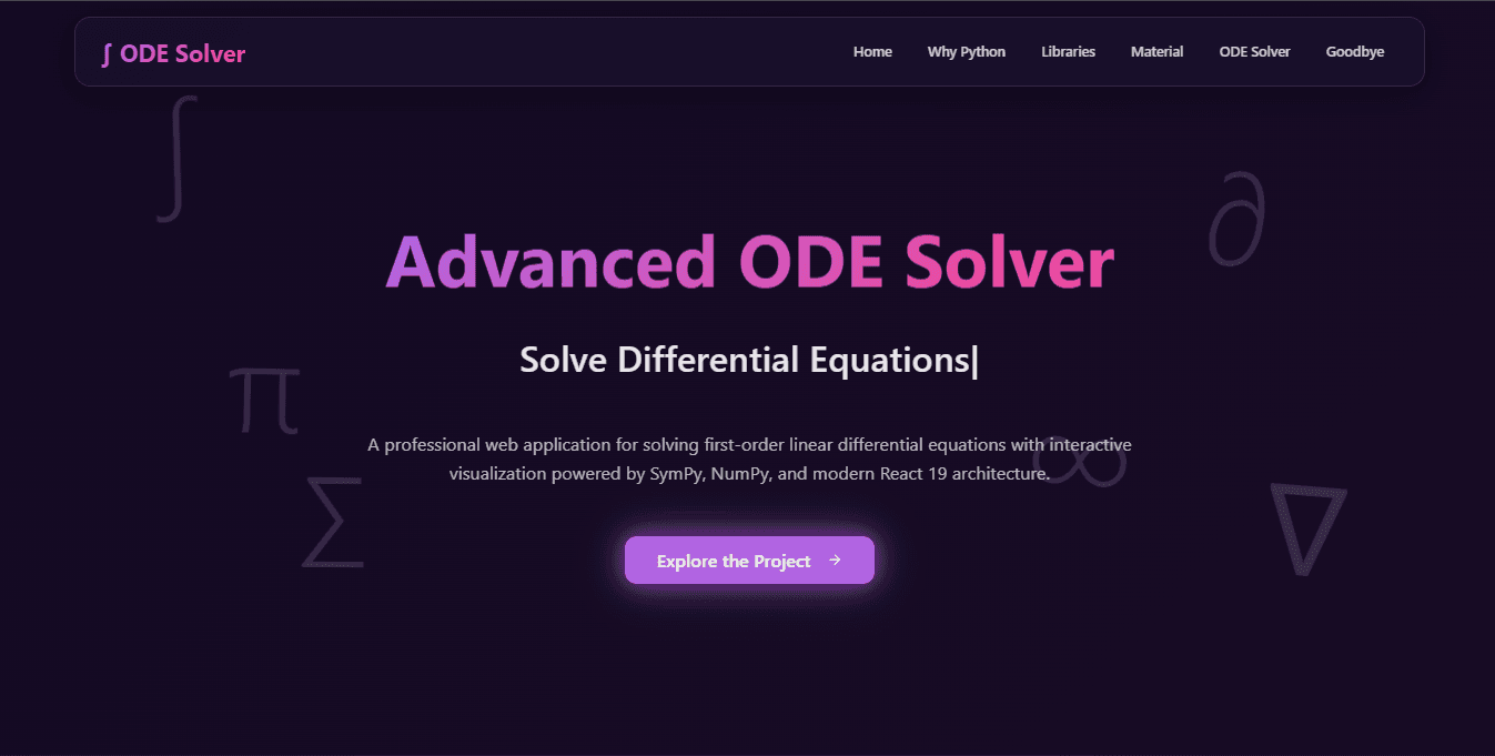 Ordinary Differential Equations Solver